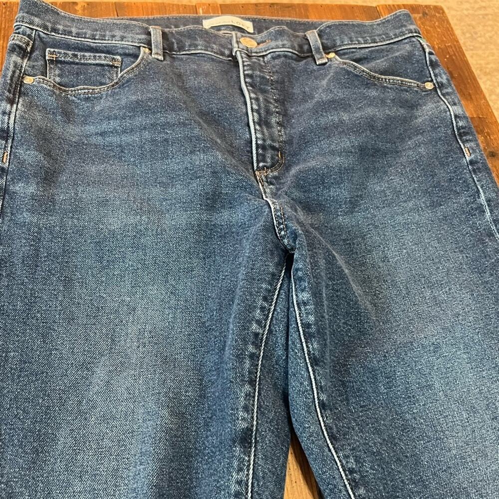 LOFT Modern Denim High Waist Skinny Ankle Jeans, Vintage Dark Wash, Size 32 / 14 - Picture 8 of 12